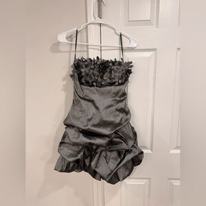 Gray Strapless Dress